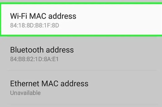 Dirección MAC usando Android3