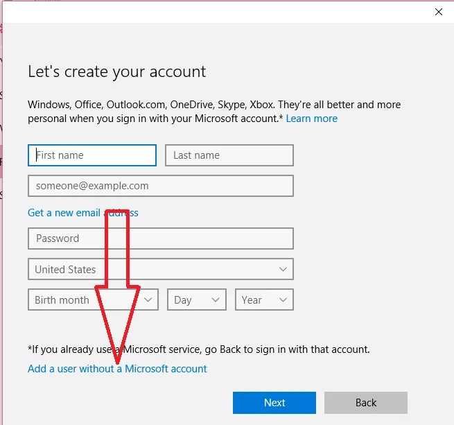 creando una cuenta de invitado en Windows 10