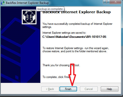 Copia de seguridad de Internet Explorer
