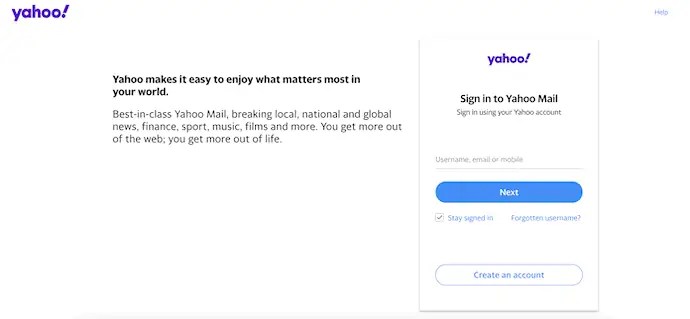 Registrate en Yahoo