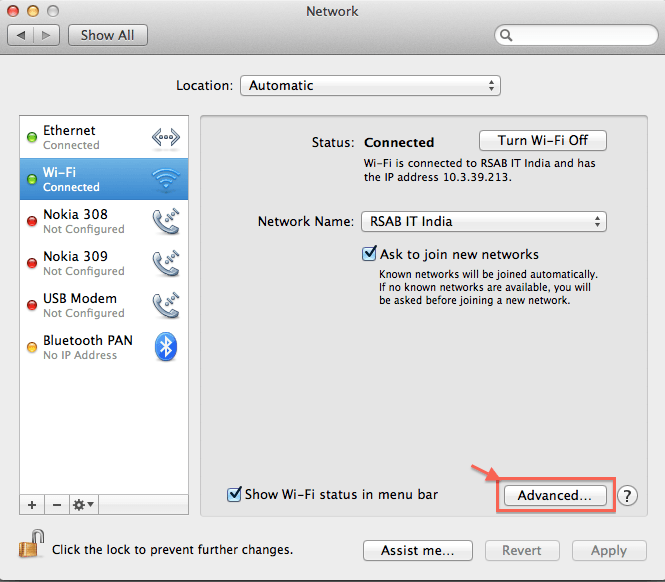 Encuentra la dirección MAC en Mac