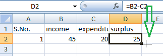 Inserte la fórmula en Excel