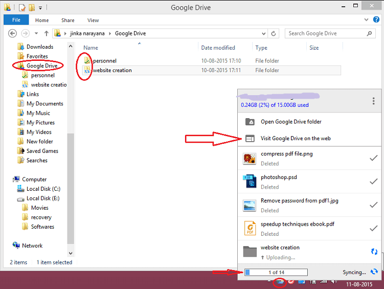 Computadora de copia de seguridad en Google Drive