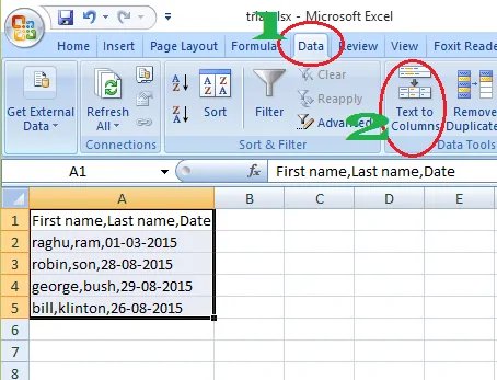 Excel dividió la celda en columnas