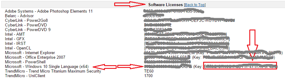 Buscador de la tecla de producto de Windows
