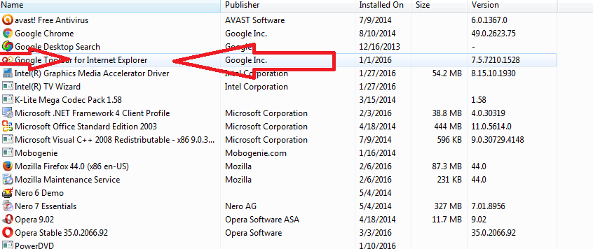 Desinstalar Internet Explorer
