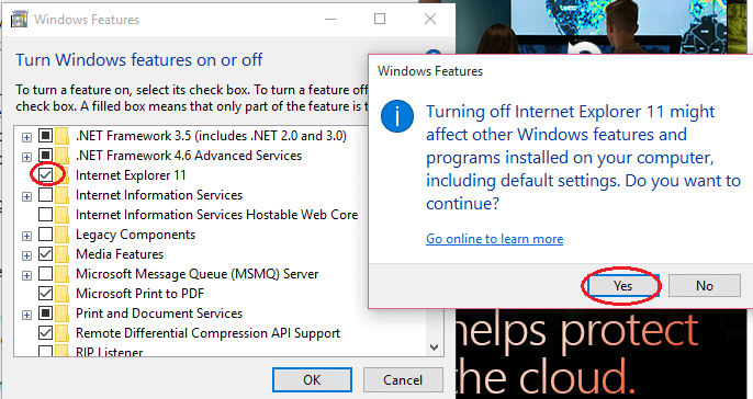 Desinstalar IE11