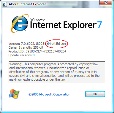 Internet Explorer 64 bits