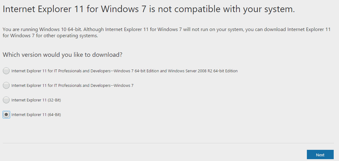 IE11 64 bits