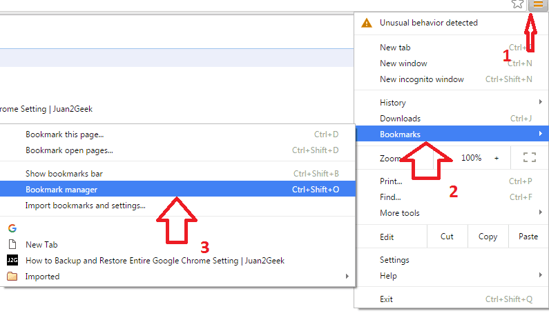 Copia de seguridad de Google Chrome