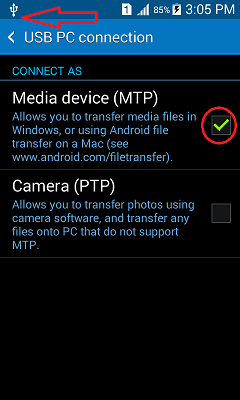 Transfiera los archivos de Android a PC usando el cable USB