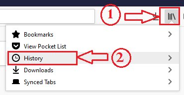 Opción de cronología en Firefox