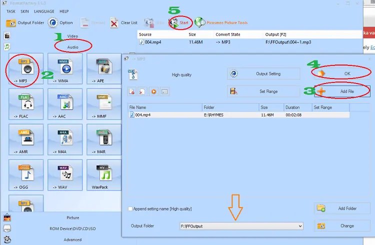 Convertir video a audio
