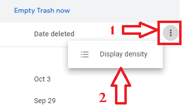 Haga clic en la densidad de visualización 