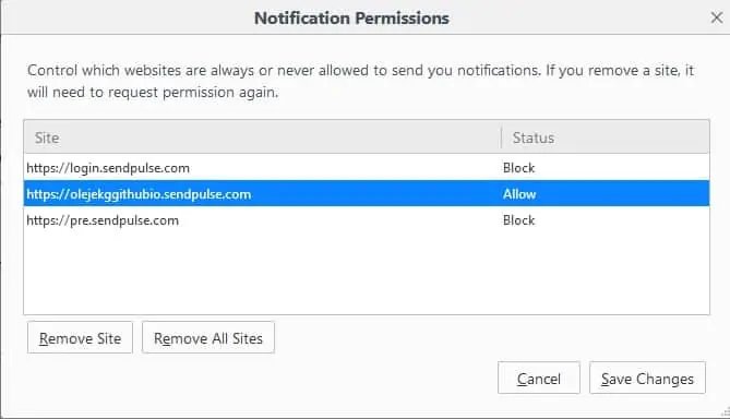 Preguntas desactivas-notificaciones en fila