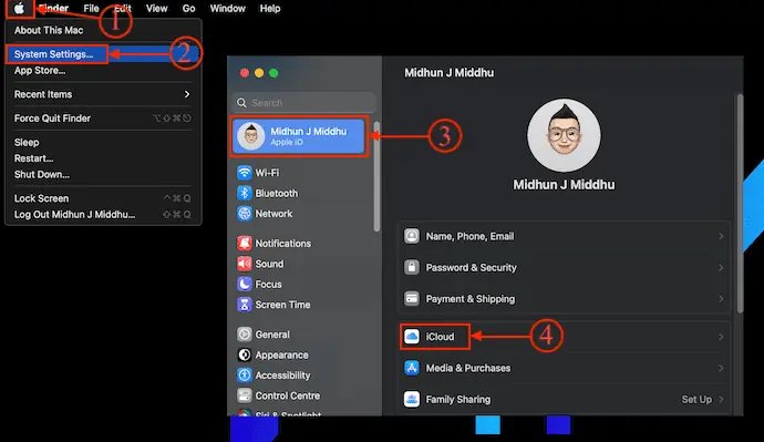 Ventana de configuración del sistema Mac