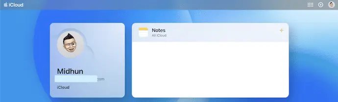 Página de inicio iCloud