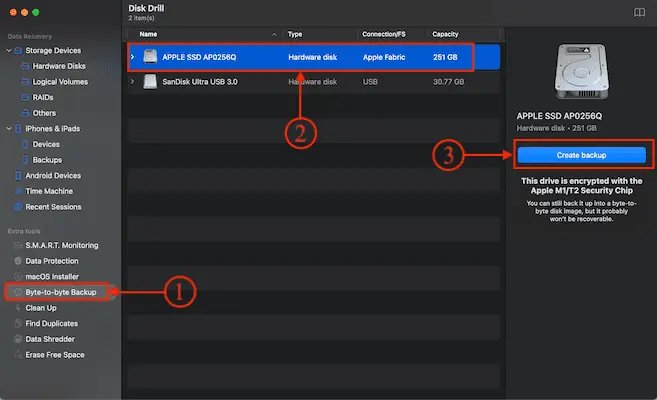 Crear Mac de respaldo con disco de perforación