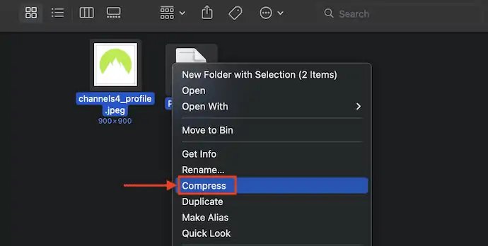 Comprimir múltiples archivos en Mac