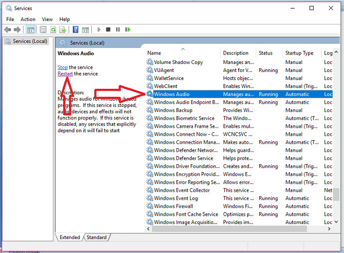 Servicio de coche de Windows