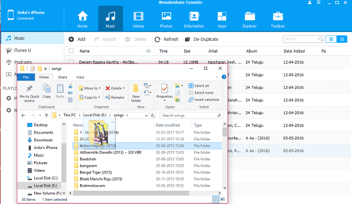 Arrastrar y soltar Tunesg