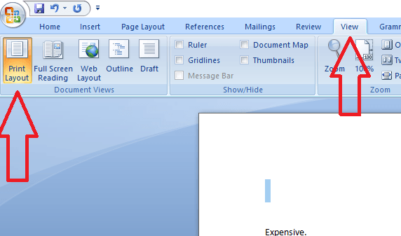 Diseño de impresión de Word MS